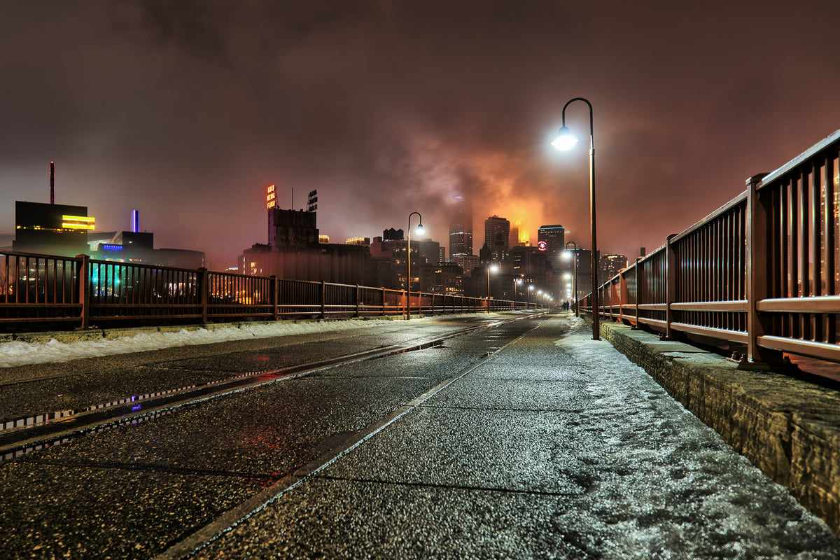 Quiet Night on the Stone Arch Bridge